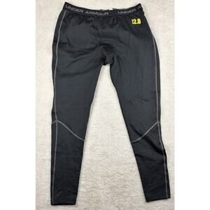 Under Armour 2.0 Base Layer Pants Men's 2XL Black Thermal Layer Waffle Fleece
